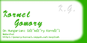 kornel gomory business card